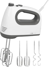 Mélangeur Clatronique | Moteur Kraftvoller 400 watts | Batteur à main | Turbostufe & 5 Geschwindigkeitsstufen | Batteur à main | Spülmaschinengeeignete Edelstahlquirle Und -Knethaken | HM 3775 Cuisine Naty Shop Weiß-Grau 400 Watt