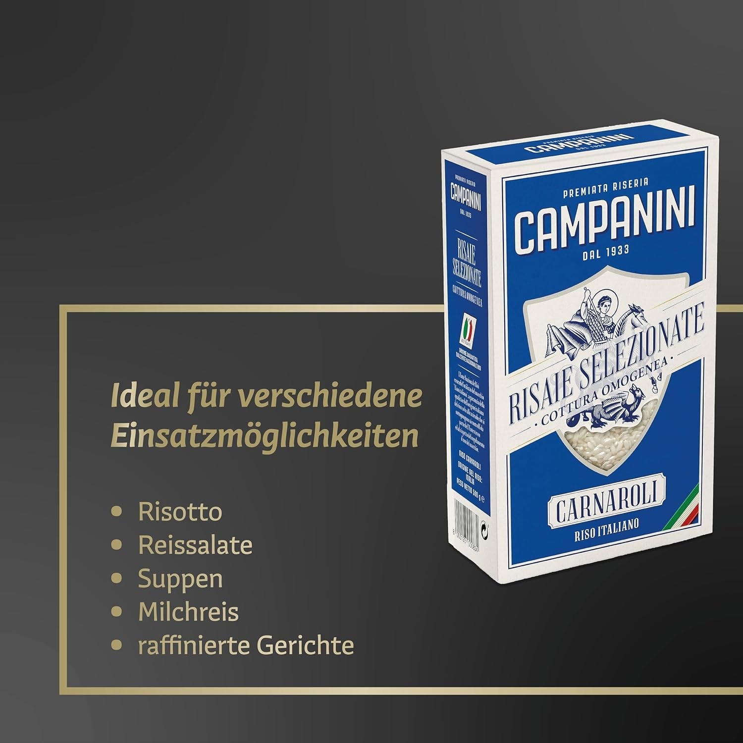 RISO CARNAROLI | Risotto au Riz | 500 g d'Italie | Risottos et soupes | RISERA CAMPANINI