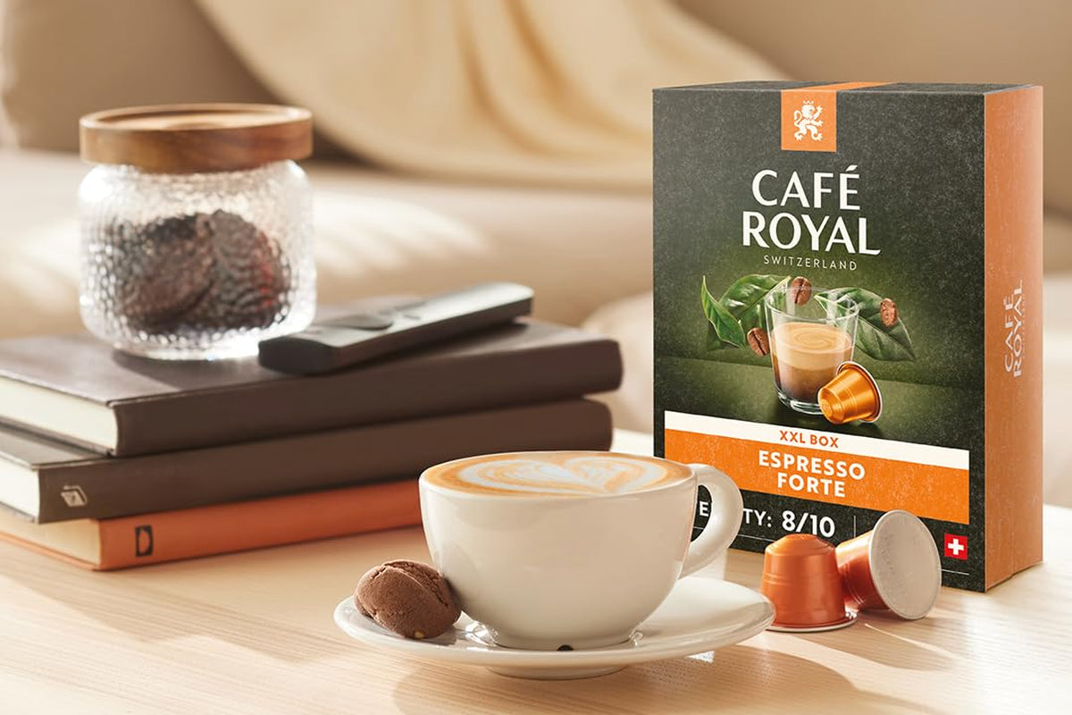 Espresso Forte 36 capsules pour machine à café Nespresso - intensité 8/10 - capsules de café certifiées UTZ en aluminium (emballage avec 3)