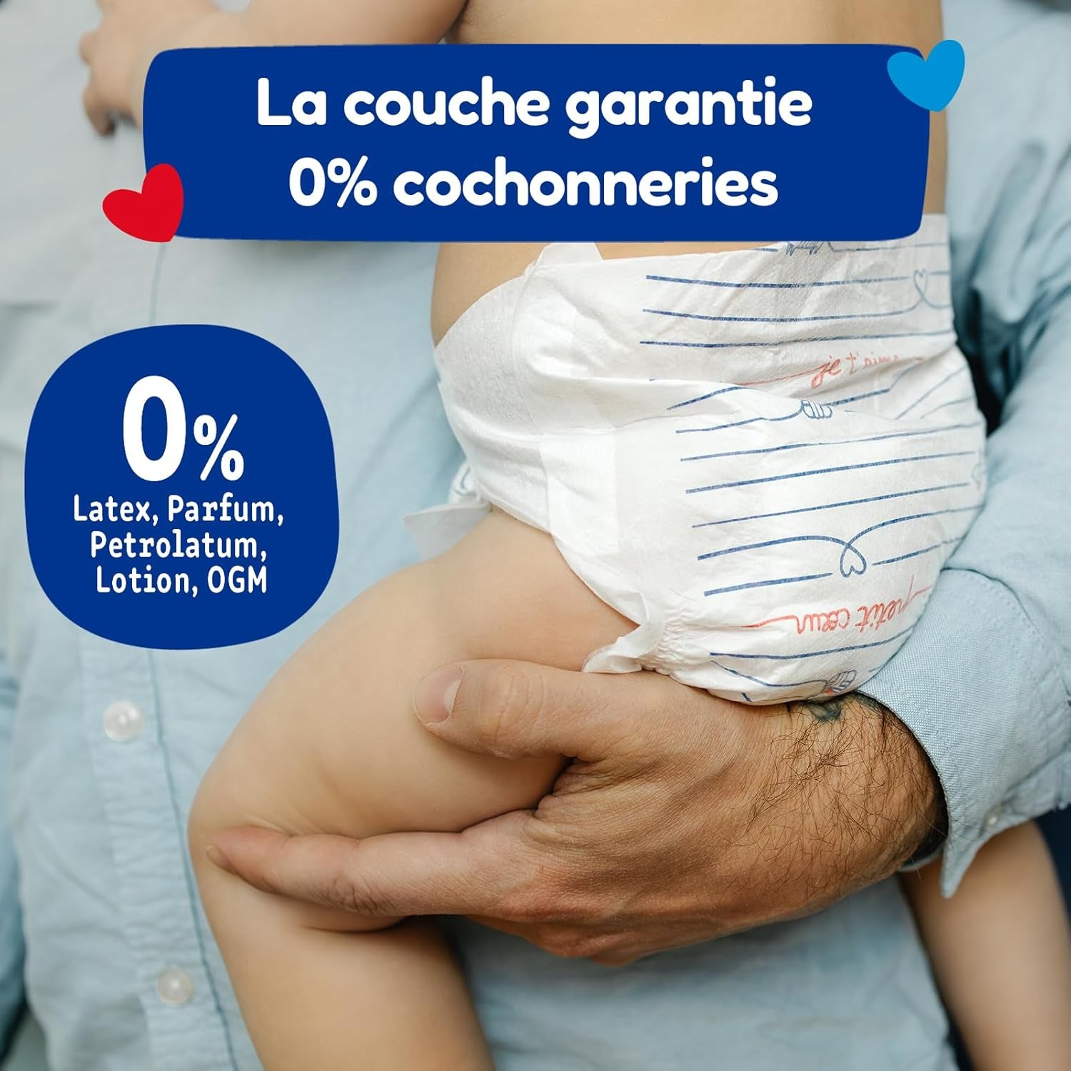 Couches taille 5 (12-25 kg) - saines et très absorbantes - protection contre les fuites 12 heures - sans substances indésirables - fabriquées en France - prix abordable - 120 couches jetables