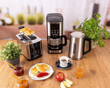Machine à expresso à filtre Rommelsbacher FKM 1000 - réservoir d'eau de 1,5 litre pour 12 tasses de café, carafe en verre, démarrage différé, fonction maintien au chaud, fonction arôme, porte-filtre amovible 1x4