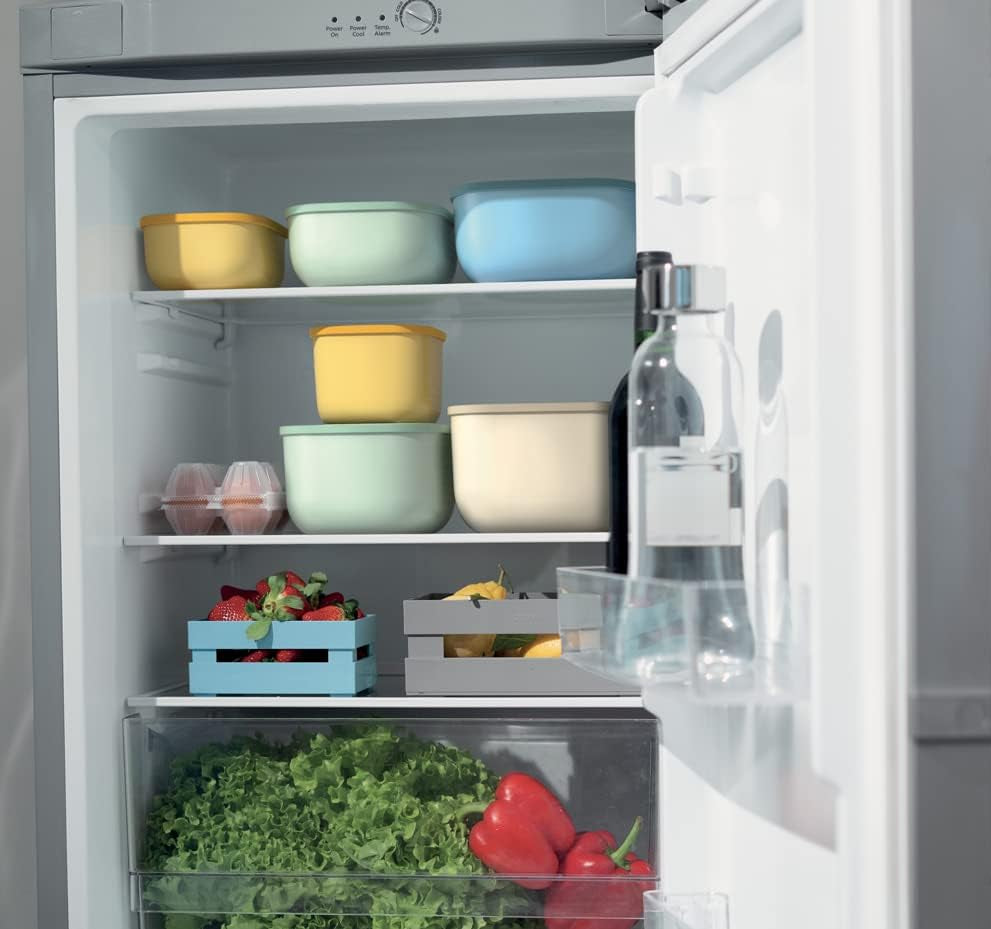Guzzini - Kitchen Active Design, STORE&MORE Lot de 3 boîtes hermétiques pour réfrigérateur/congélateur/micro-ondes, hautes - 19,5 x 19,5 x h12,3 cm | 750/1550/2800 cc- 17070852 Boîtes de conservation alimentaire Naty Shop
