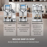CASO EspressoGourmet Crema - Machine à expresso porte-filtre avec mousseur à lait, expresso, cappuccino, porte-filtre en acier inoxydable, pompe ULKA 20 bars, machine à café, café moulu, capsules ESE