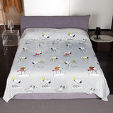 Kanguru Lit, couvre-lit, couverture polaire pour lit double, couverture en microfibre, Snoopy Peanuts GRIS, 230X230Cm, couverture d'été, couvre-lit pour chambre Lits et Couvertures Besuche den Kanguru-Store 230 X 230 lit double Snoopy gris