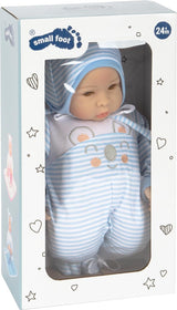 Poupée Small Foot Lukas, comprenant vêtements amovibles, tétine et couverture douce, jeu de rôle, 11238