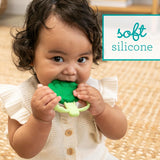 Infantino Lil' Nibbles, anneau de dentition en silicone texturé, jouet de dentition pour bébé sans BPA, doux, facile à tenir, stimulation sensorielle pour nourrissons, brocoli