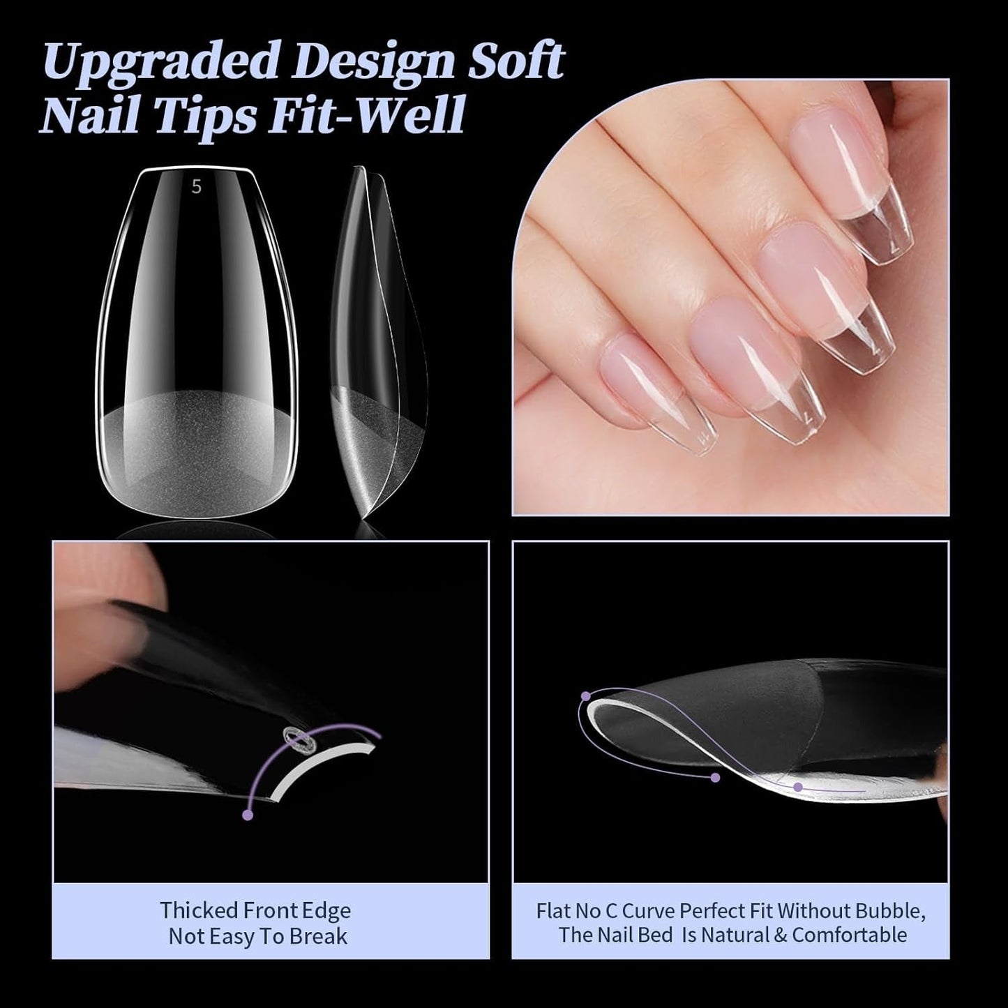 Full Cover Short Nails 120 pièces 12 tailles pointes d'ongles courtes pour ongles en gel colle sur ongles artificiels colle sur ensemble de lime à ongles polisseuse à ongles repousse-cuticules
