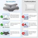 Oreiller en mousse à mémoire de forme MULISOFT, oreiller de tête confortable, oreiller de soutien du cou, oreiller ergonomique pour dormeur latéral (gris) Oreillers orthopédiques cervicaux Naty Shop