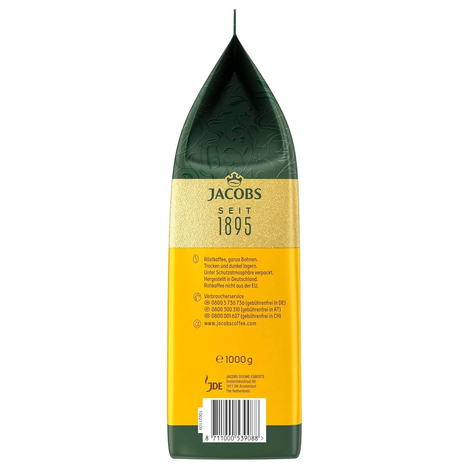 Jacobs Expert Roast Cafe Crema Gold, Café en grains entiers (4 x 1 kg)