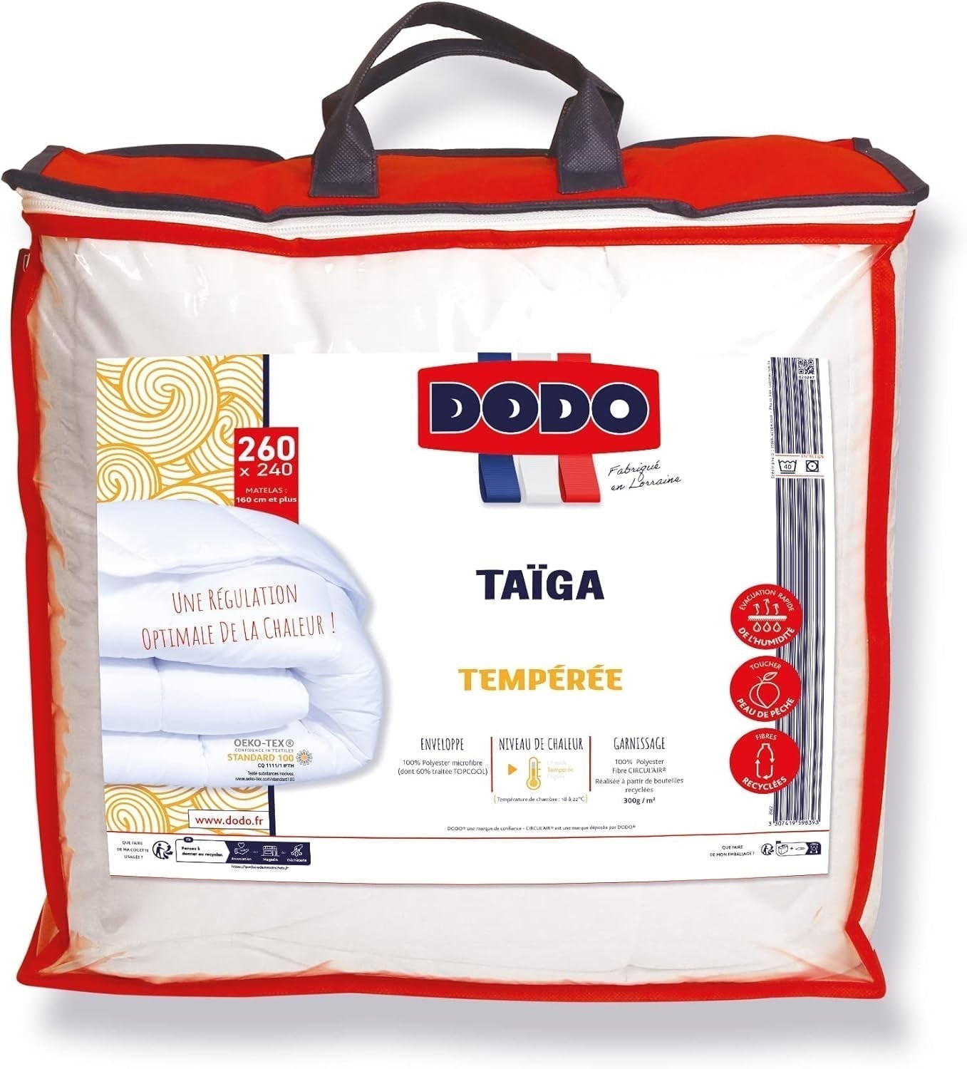 Couette synthétique matelassée DODO, trempée, Taïga 240/260 Couettes et couettes Naty Shop