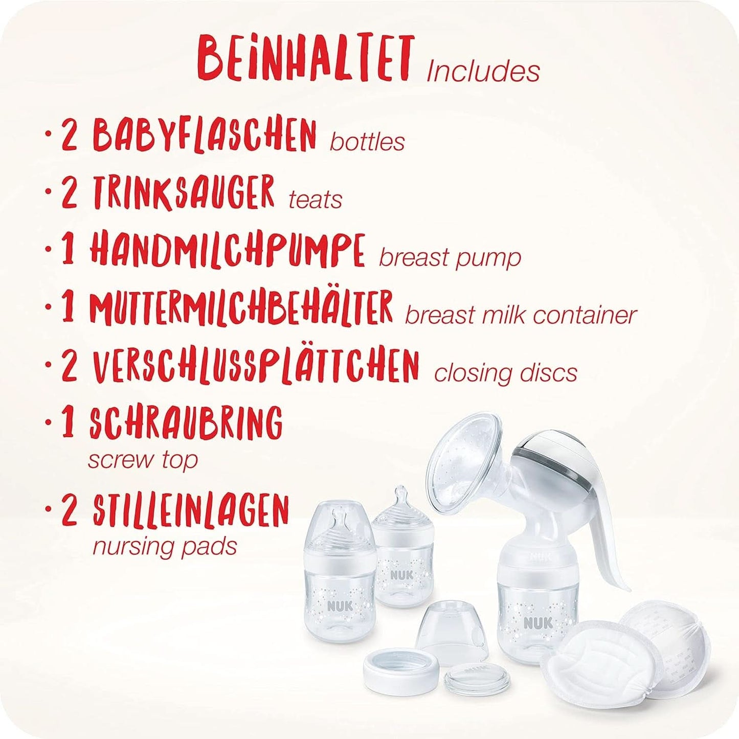Tire-lait manuel NUK Nature Sense | Ensemble d'allaitement avec tire-lait manuel, biberons et coussinets d'allaitement Ultra Dry Comfort | 6 pièces Aliments pour bébés et accessoires d'allaitement Naty Shop