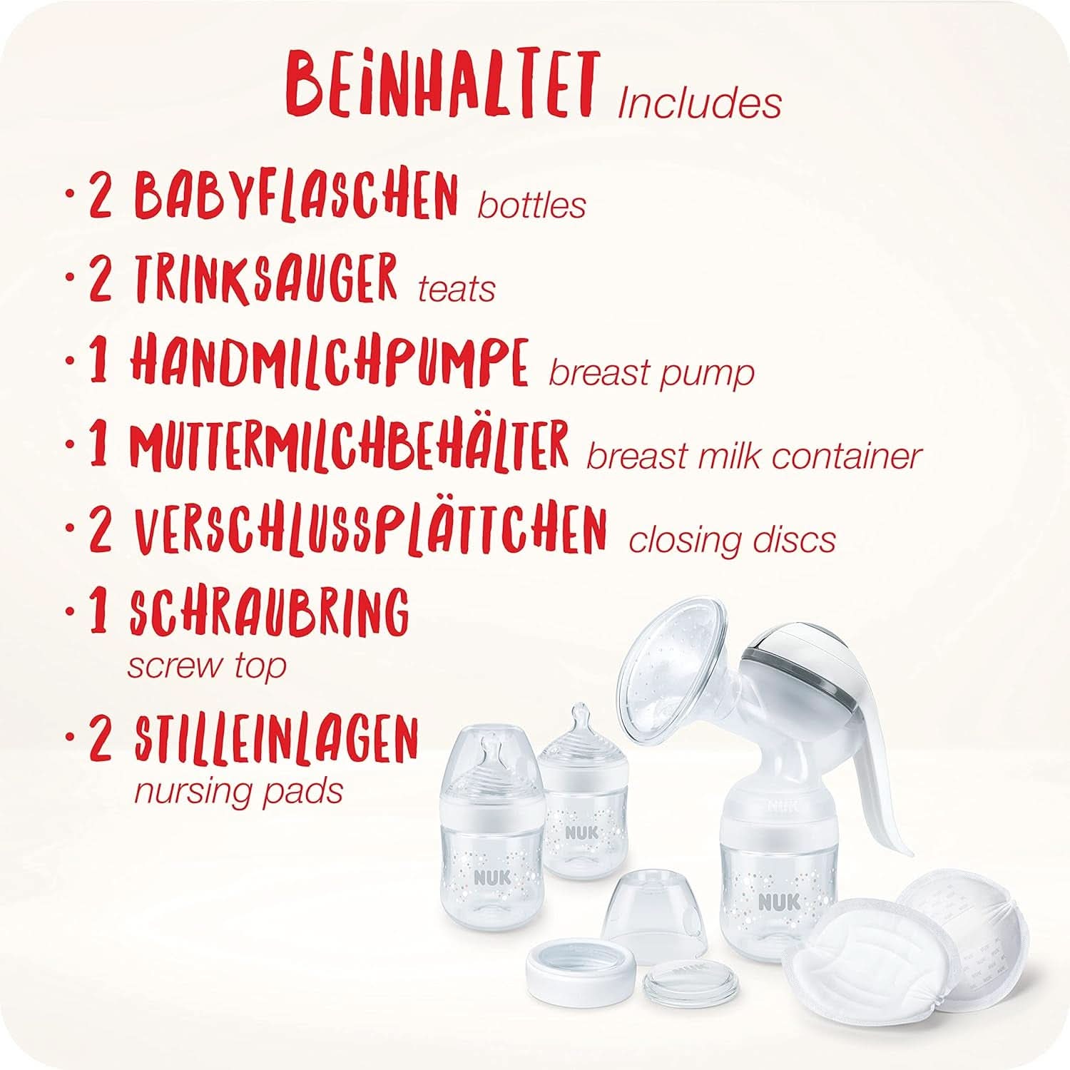 Tire-lait manuel NUK Nature Sense | Ensemble d'allaitement avec tire-lait manuel, biberons et coussinets d'allaitement Ultra Dry Comfort | 6 pièces Aliments pour bébés et accessoires d'allaitement Naty Shop
