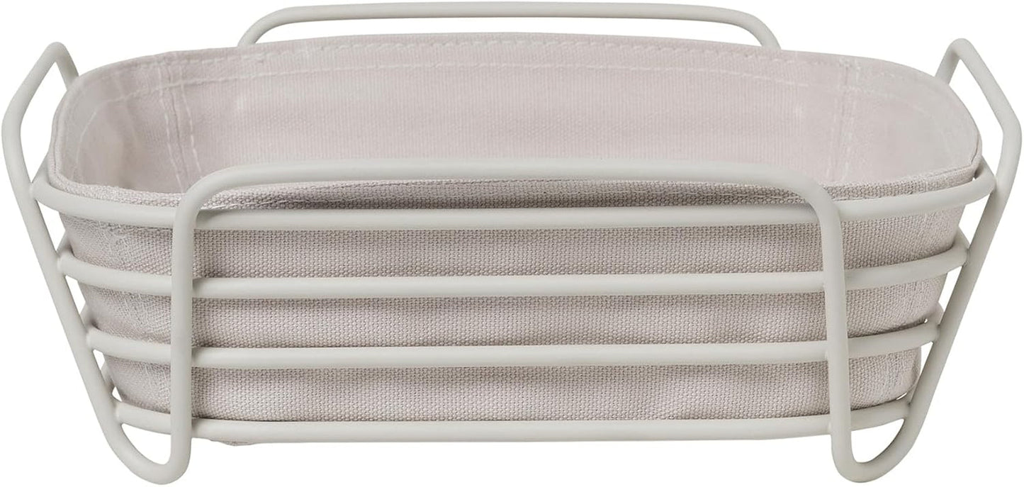 Blomus -DELARA- corbeille à pain taille L, carrée, sac en tissu amovible, design élégant, 26 x 26 cm, couleur Moonbeam (64075) Boîtes de conservation alimentaire Naty Shop Moonbeam Taille unique