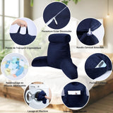 Oreiller de lecture INFANZIA avec accoudoirs, mousse à mémoire de forme, support ergonomique pour canapé et lit, bleu marine