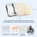 Oreiller orthopédique, oreiller cervical ergonomique, oreiller de tête, oreiller original en mousse à mémoire de forme pour les côtés, le dos et le ventre, oreiller de soutien du cou pour hommes, femmes (67,3 x 38,2 x 13,8/3 cm) Oreillers orthopédiques cervicaux Naty Shop