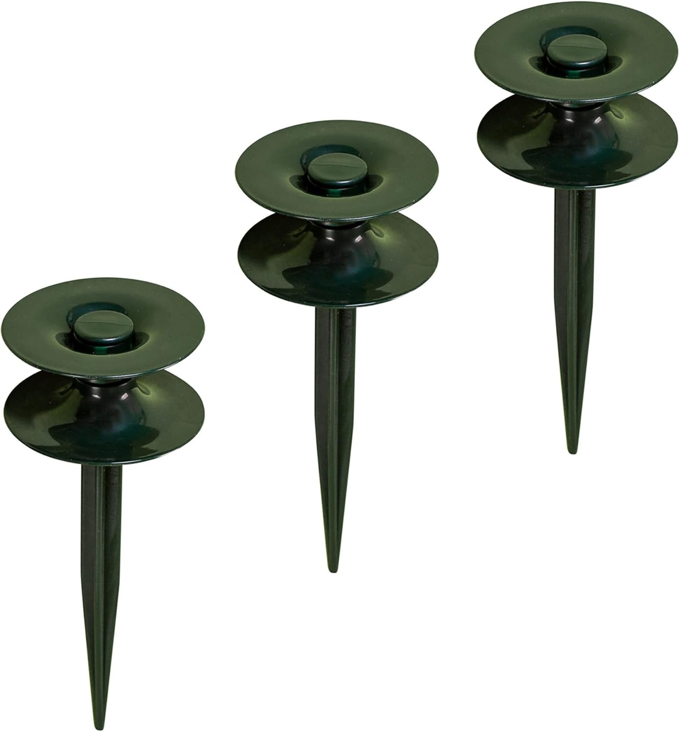 Jeu de 3 guides-tuyaux, vert, 24 x 9 cm | Tuyau d'arrosage et guide-câble avec ancrage au sol | Enrouleur de tuyau pour protéger les parterres de fleurs et les murs de la maison | Enrouleur pour tuyau d'arrosage et câble