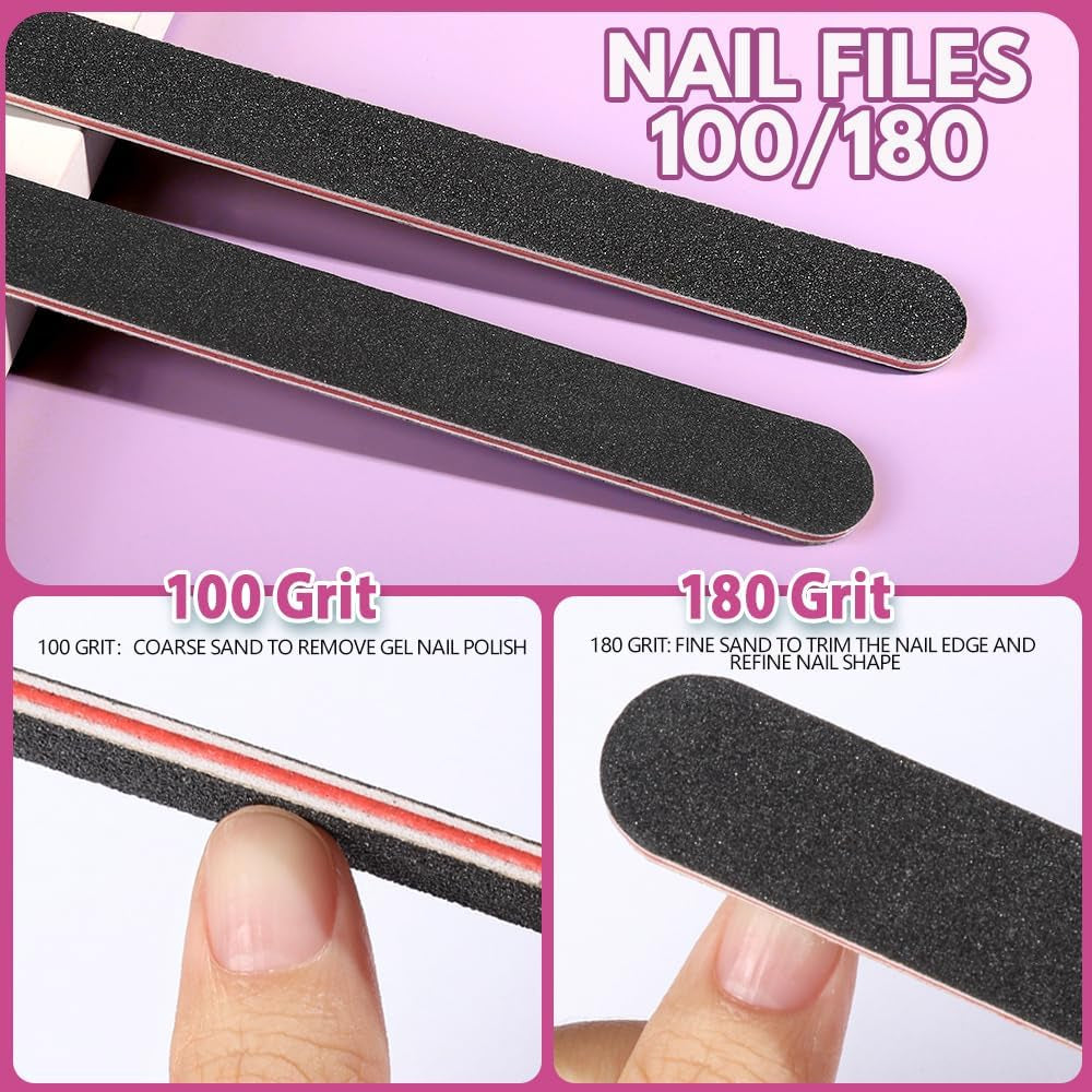 FANDAMEI 20 Stücke Buffer Für Nagel, Nagelfilen Für Gelnägel, Profi Nagelfeile 100/180, Polierfeile Fingernägel, Filen Für Gelnägel, Kit Manucure & Pédicure
