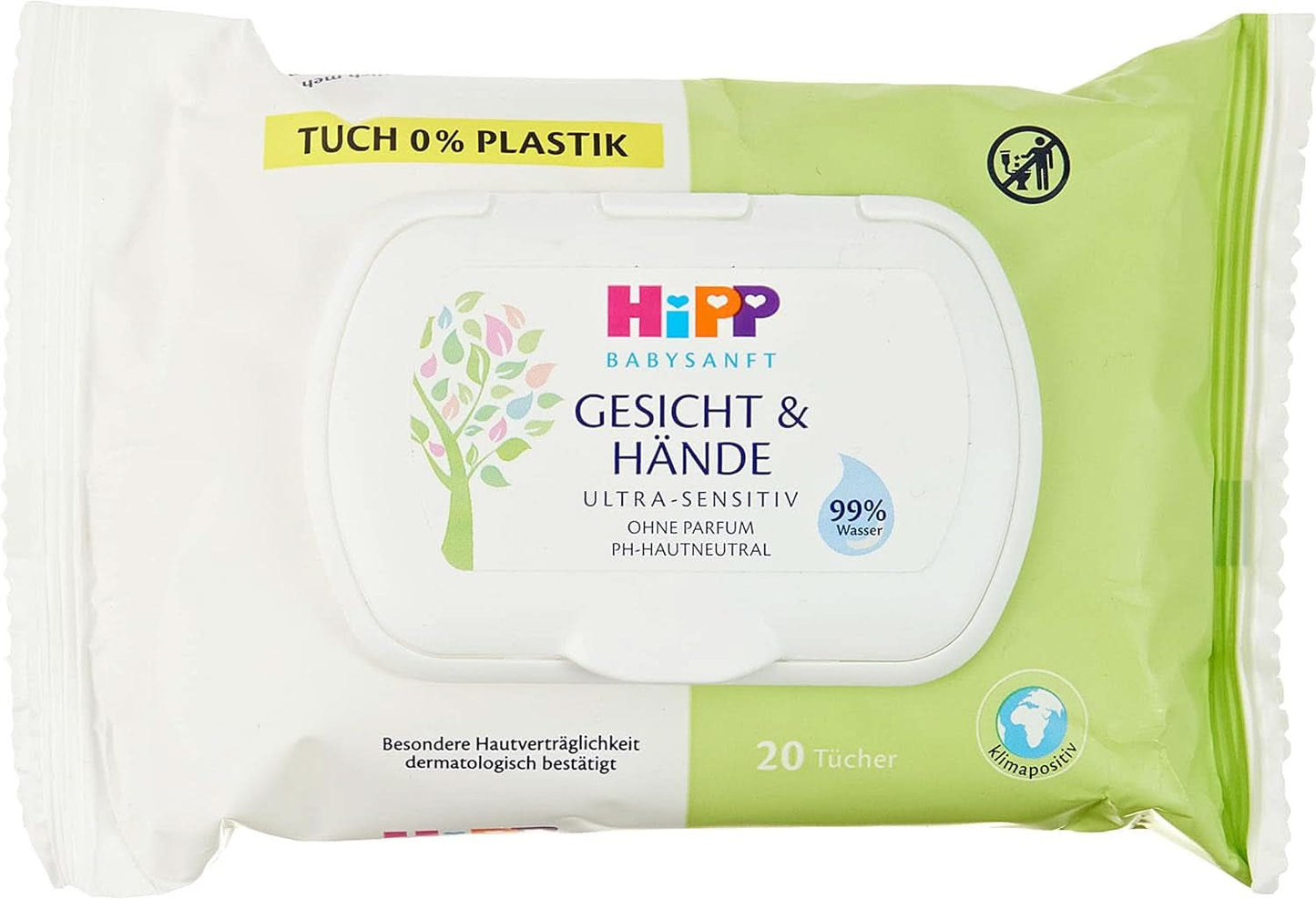 HIPP Babysanft Gesicht & Handtücher, Feuchttücher 12X 20 Stück. Boutique Naty