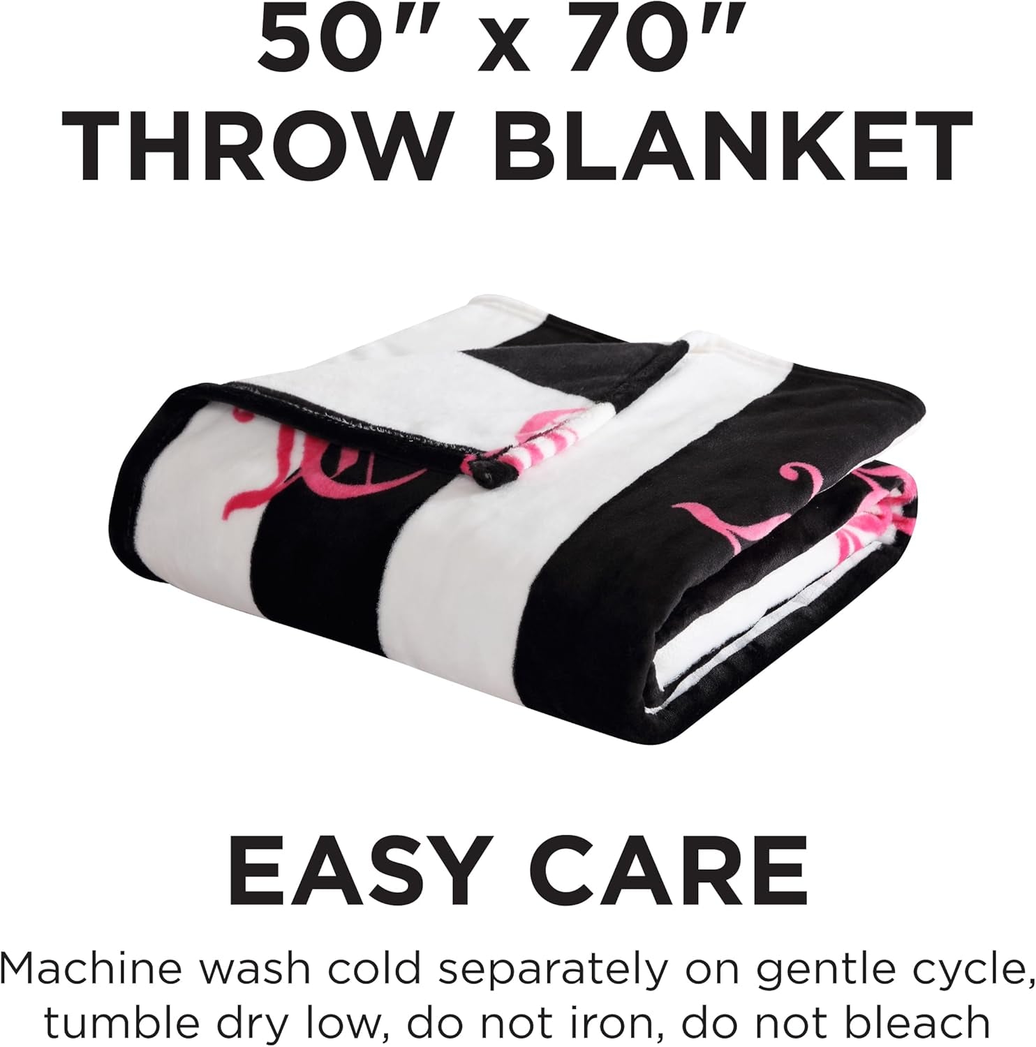 Juicy Couture Cabana Couverture en peluche, 127,7 x 178,8 cm, luxueuse couverture en peluche en microfibre pour un maximum de confort et de chaleur douillette Juicy Couture Lits et couvertures
