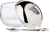 Pot à confiture de canard EDZARD (Ø 10 cm) en argent et verre - Boîte et cuillère - Bol, sucrier, fromage - Pot à confiture avec couvercle, rangement avec couvercle, coffret cadeau avec serrure