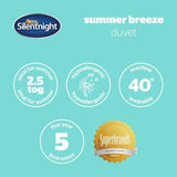 Silentnight Summer Breeze Couette pour lit simple 2,5 Tog Couette d'été légère idéale pour les nuits chaudes et les chambres chaudes Hypoallergénique et lavable en machine Lit simple 200 x 135 cm Quilts & Quilts Naty Shop