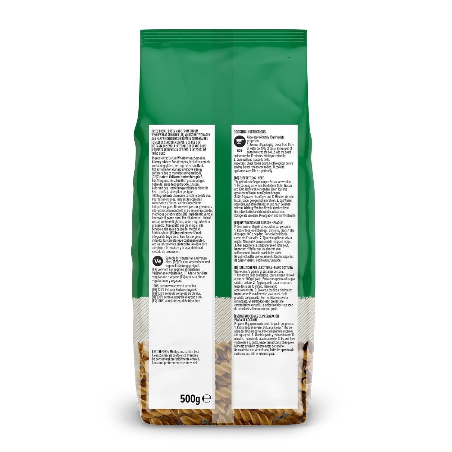 Fusilli de blé entier d'Amazon, 500g