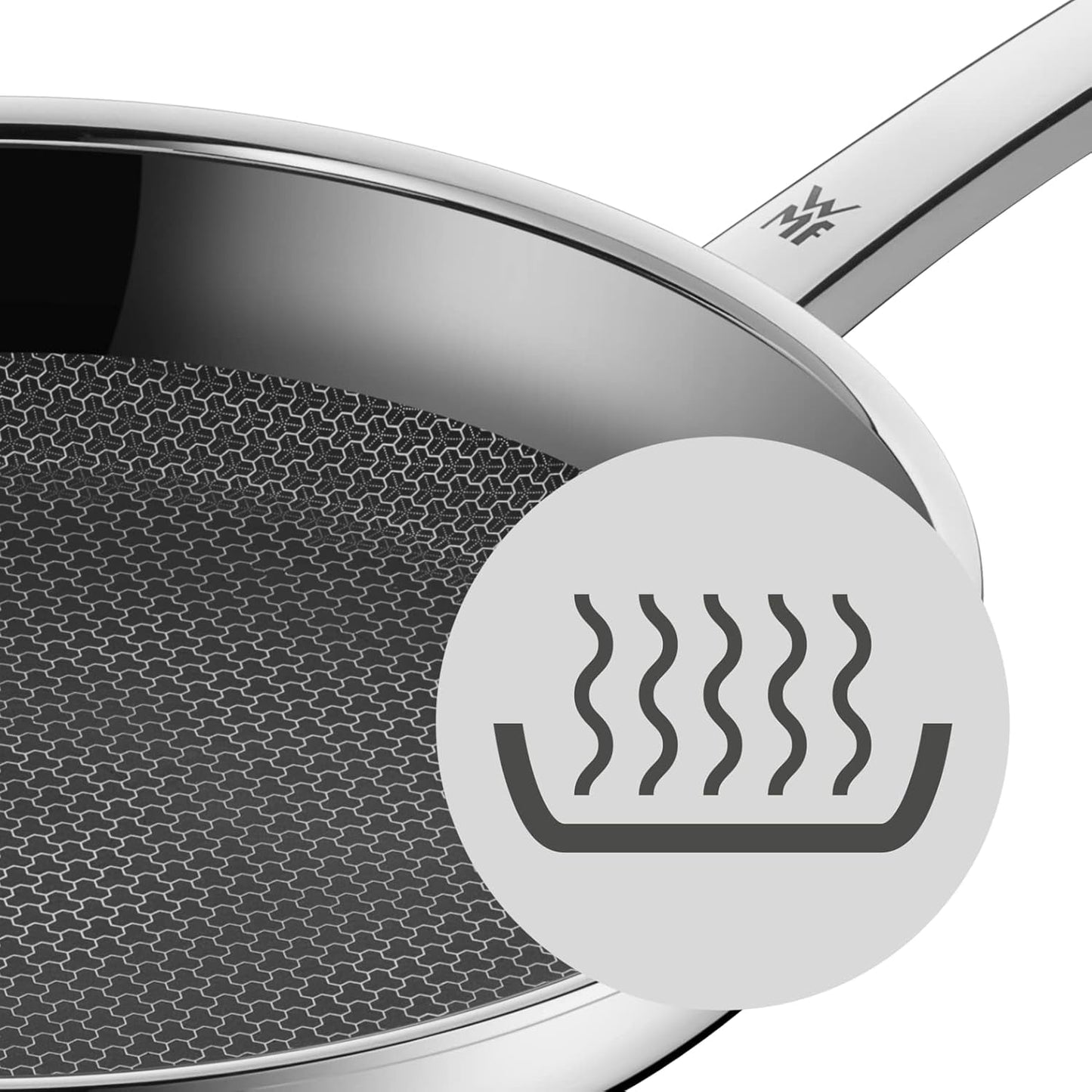 Poêle à induction WMF Profi Resist 24 cm, matériau avec revêtement multicouche, structure en nid d'abeille, poignée en acier inoxydable, casseroles et poêles allant au four Naty Shop