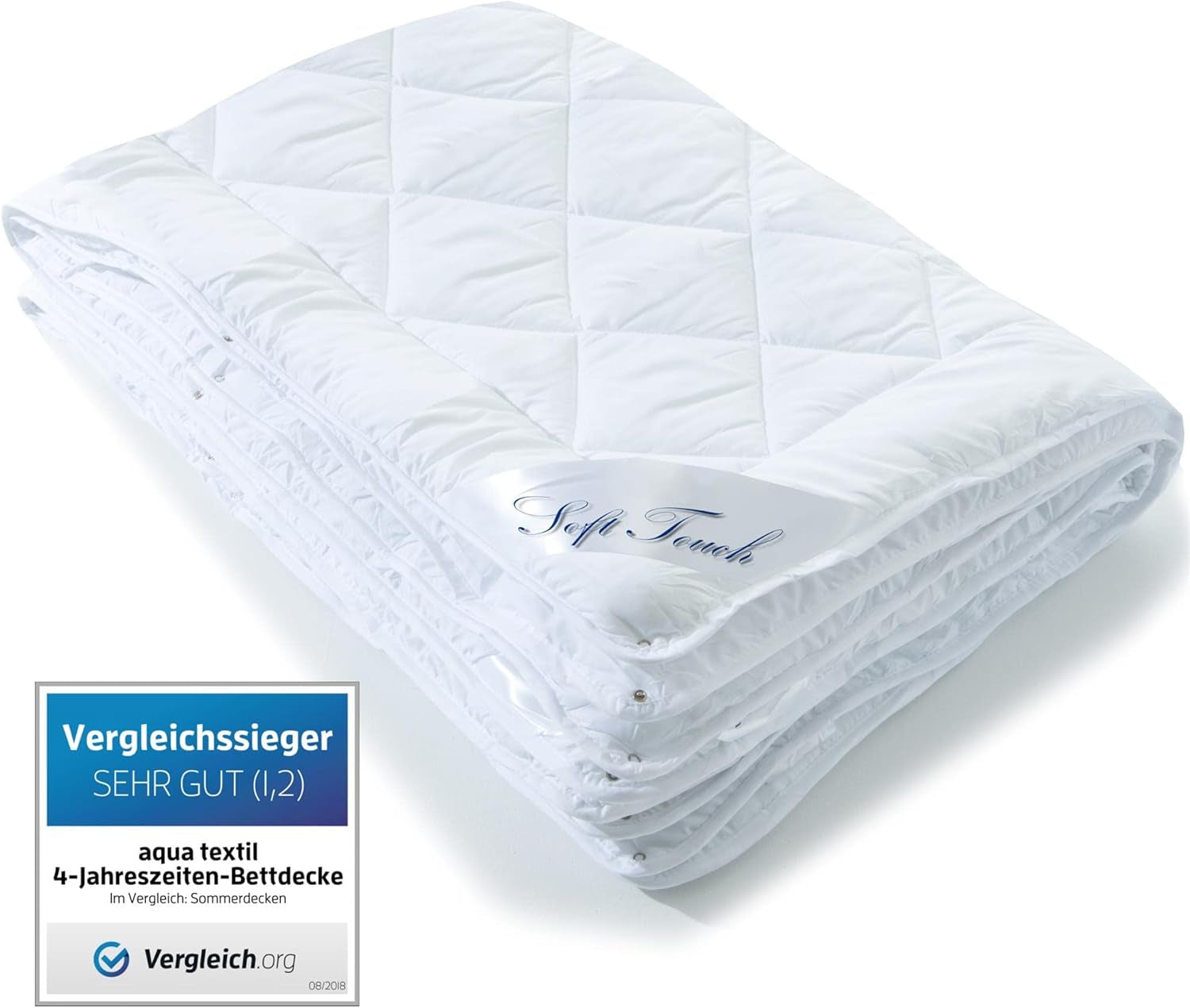 Aqua-Textil Couette 4 saisons 135X200Cm Couvertures nouées ensemble Hiver 800G Eté 600G Climatisation Couettes et couettes Oeko-Tex Naty Shop 135 X 200 Cm Microfibre 4 saisons