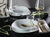 CreaTable 24029 Square City Line Series Service de table en porcelaine pour 6 personnes 12 pièces Passe au lave-vaisselle et au micro-ondes Fabrication de qualité