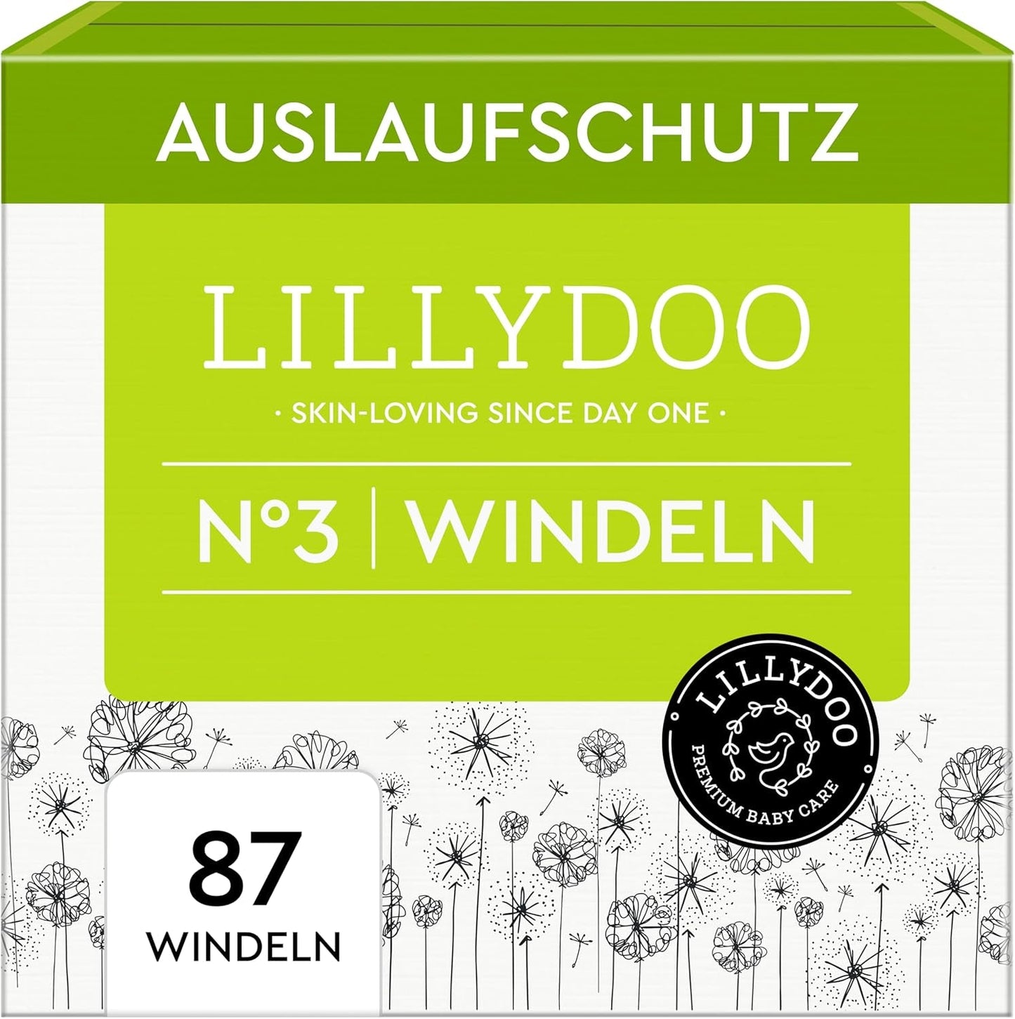 LILLYDOO Couches pour bébé respectueuses de la peau - Taille 3 (6-10 kg), 29 pièces, protection fiable contre les fuites, douces, sans parfum et sans lotion pour peaux sensibles, testées dermatologiquement