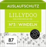 LILLYDOO Couches pour bébé respectueuses de la peau - Taille 3 (6-10 kg), 29 pièces, protection fiable contre les fuites, douces, sans parfum et sans lotion pour peaux sensibles, testées dermatologiquement