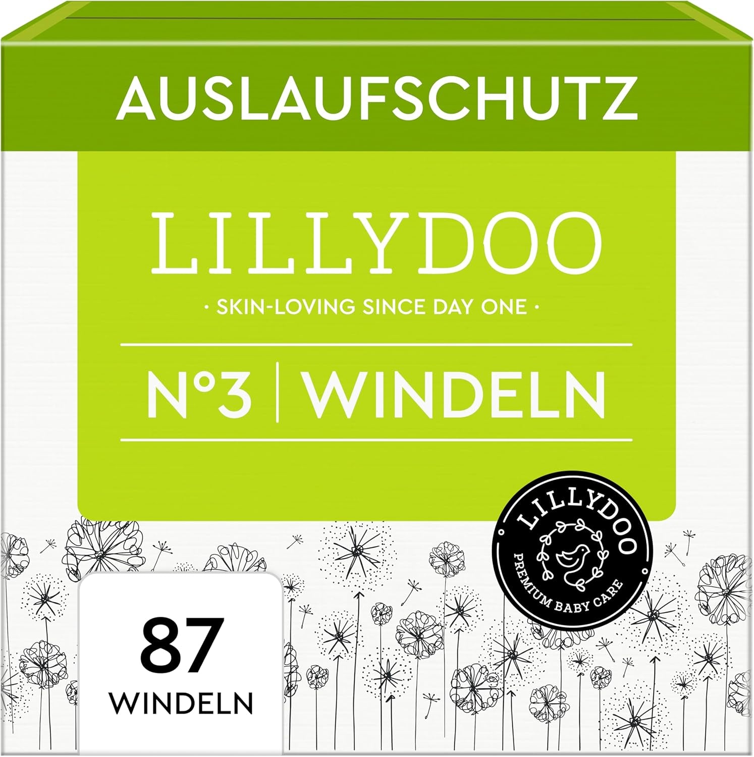 LILLYDOO Couches pour bébé respectueuses de la peau - Taille 3 (6-10 kg), 29 pièces, protection fiable contre les fuites, douces, sans parfum et sans lotion pour peaux sensibles, testées dermatologiquement
