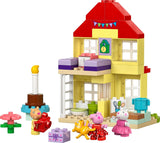 LEGO DUPLO La maison d'anniversaire de Peppa : jouet créatif à 3 figurines, construisez et reconstruisez une maison de jouets pour les enfants de 2 ans, les garçons et les filles, favorise la dextérité 10433 Jeux de construction Besuche den LEGO-Store