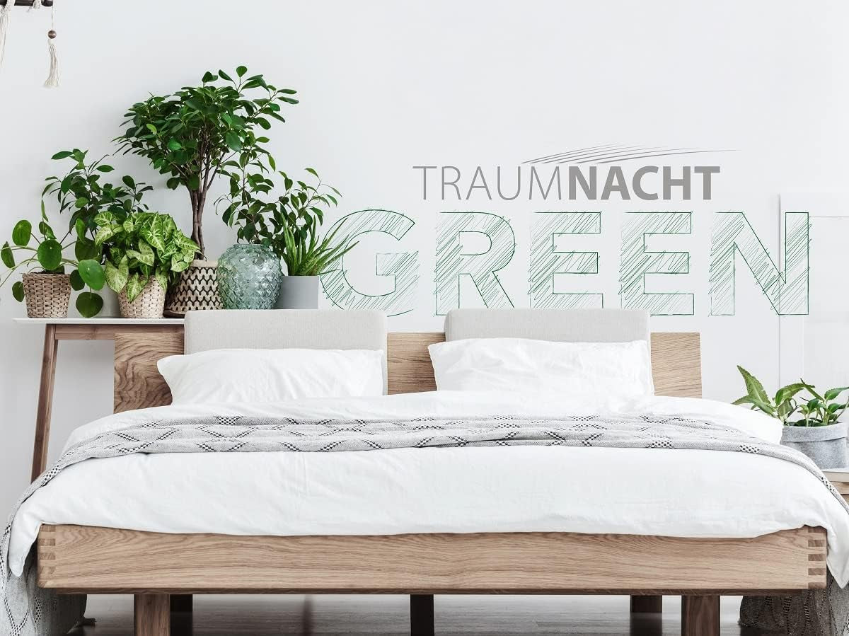 Parure de lit Traumnacht Green - Couette toutes saisons 135X200 Cm + Oreiller 80X80 Cm, résistante avec housse en microfibre, produite selon la norme de qualité allemande Couettes et couettes Naty Shop