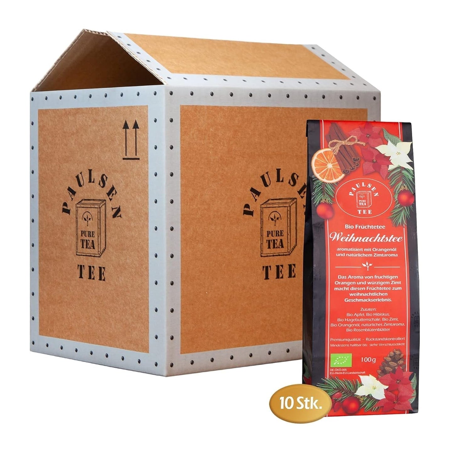 Thé de Noël biologique 10 X 100G, Thé aux fruits Paulsen Thé contrôlé pour les résidus
