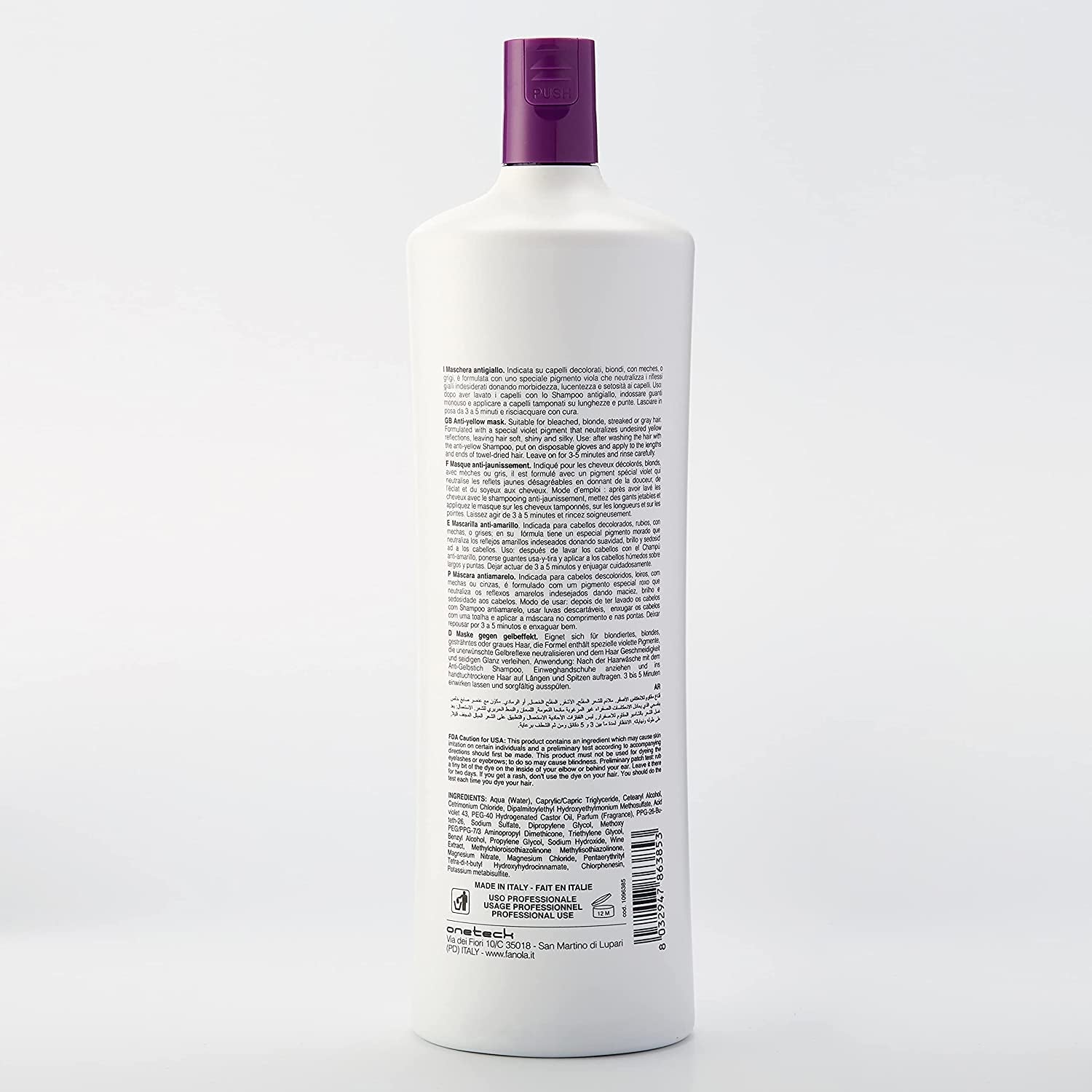 Fanola No Yellow Mask - soin soin, 1 litre Naty Shop masque capillaire