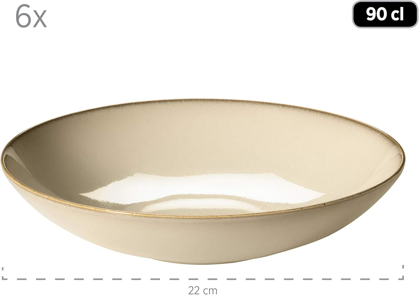 MÄSER 931734 Ossia, set de table pour 6 personnes au look méditerranéen vintage, service de table moderne à 12 étages avec accessoires et ustensiles de cuisine en sable gris, céramique, sable gris