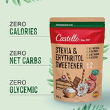 Stevia + Erythritol 1:2 Tissu doux | 1G = 2G Zucker | Ingrédients 100% naturels - 0 calories - 0 indice glycémique - Keto et Paleo - 0 netto-khlenhydrate - Kein GVO - Castello depuis 1907 - 850 G Édulcorants Naty Shop