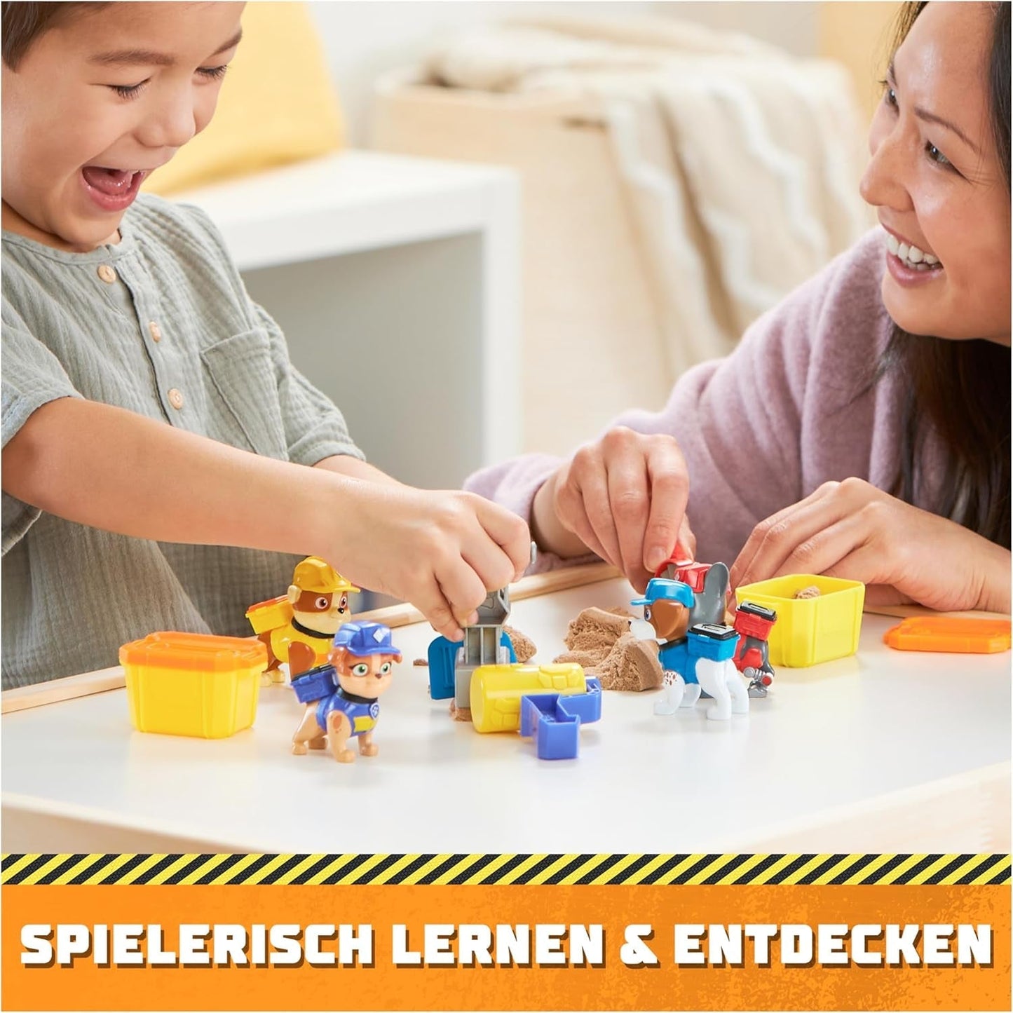 Rubble & Crew - Ensemble de figurines d'action Rubble & Mix, 2 jouets de construction et 85 g de sable de construction cinétique, jouet adapté aux enfants de 3 ans et plus Naty Shop
