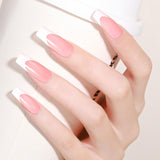 360pcs Ongles Artificiels Ongles Français Moyen Rectangle Faux Ongles Faux Ongles Naturels DIY Faux Ongles Conseils avec Lime à Ongles Presser sur Faux Ongles pour Dames et Femmes