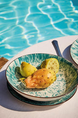 Kalos, service de vaisselle pour 6 personnes, 18 pièces, porcelaine, bleu clair