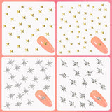 400 pièces de breloques pour ongles en forme d'étoile dorée et argentée, décorations en métal 3D en forme d'étoile, conception d'ongles en forme d'étoile en forme de taille gemme pour décoration d'ongles