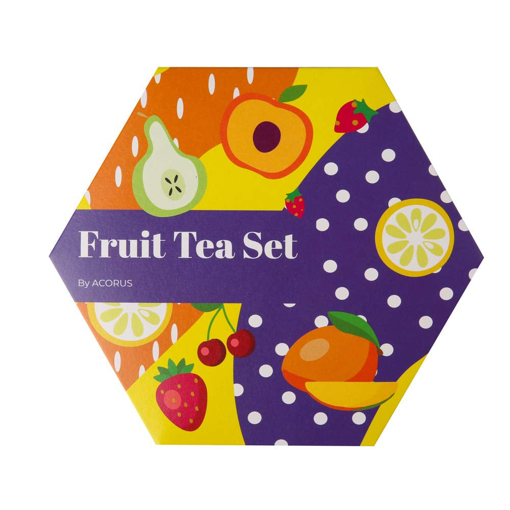ACORUS | Service à thé aux fruits de luxe | Coffret cadeau de thés naturels en 6 saveurs | Tisanes, thés aux fruits | Assortiment de thés | Boîte à thé de 60 sachets de thé