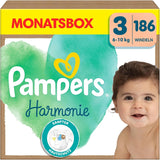 Couches Pampers Harmony taille 1, 180 couches, 2kg-5kg, protection douce de la peau avec protection 100% Pampers