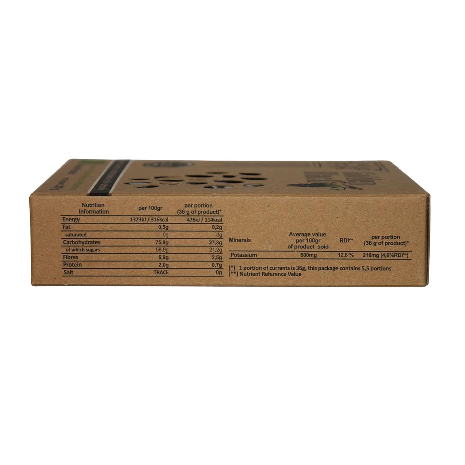 Raisins noirs grecs bio - groseilles, pack de 3 x 200 grammes Produits déshydratés Naty Shop