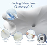Elegear Oreiller en Mousse à Mémoire de Forme avec Housse de Coussin Rafraîchissante Oreiller pour Douleurs Cervicales Oreiller pour Dormeur Latéral Oreiller Ergonomique Oreiller Orthopédique pour Dormeur Latéral Dos Abdominal 63X 10/14 X36Cm Oreillers Orthopédiques Cervicaux Naty Shop