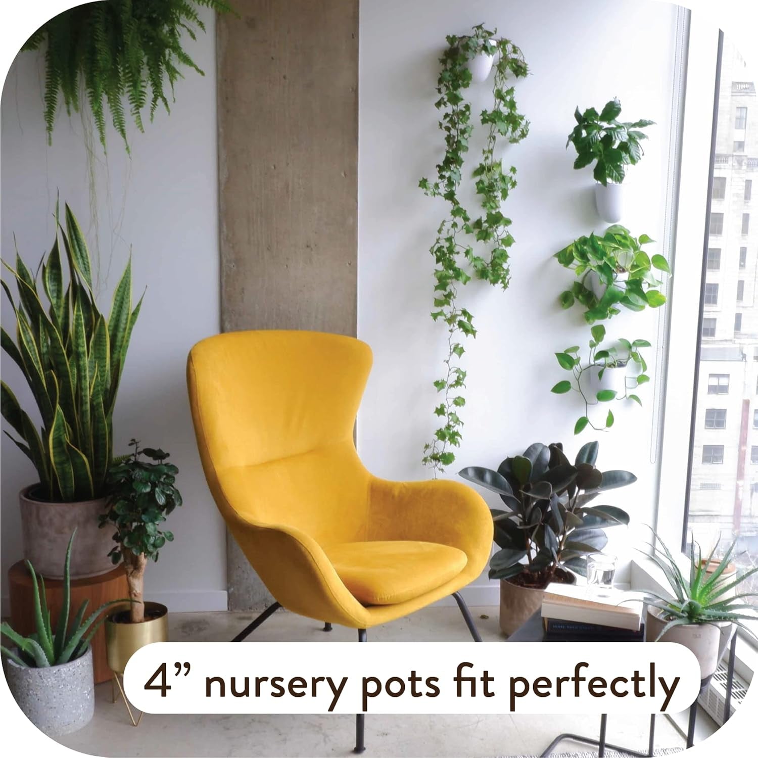 Virgo Lot de 6 pots muraux à arrosage automatique – Faciles à arroser et à installer – Légers – Créez votre propre jardin vertical – Pots muraux pour plantes d'intérieur