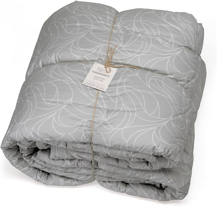 Housse de couette Foppapedretti Notte & Natura Pearl Wave pour lit double, housse 100% coton, fabriquée en Italie Couettes et couettes Naty Shop