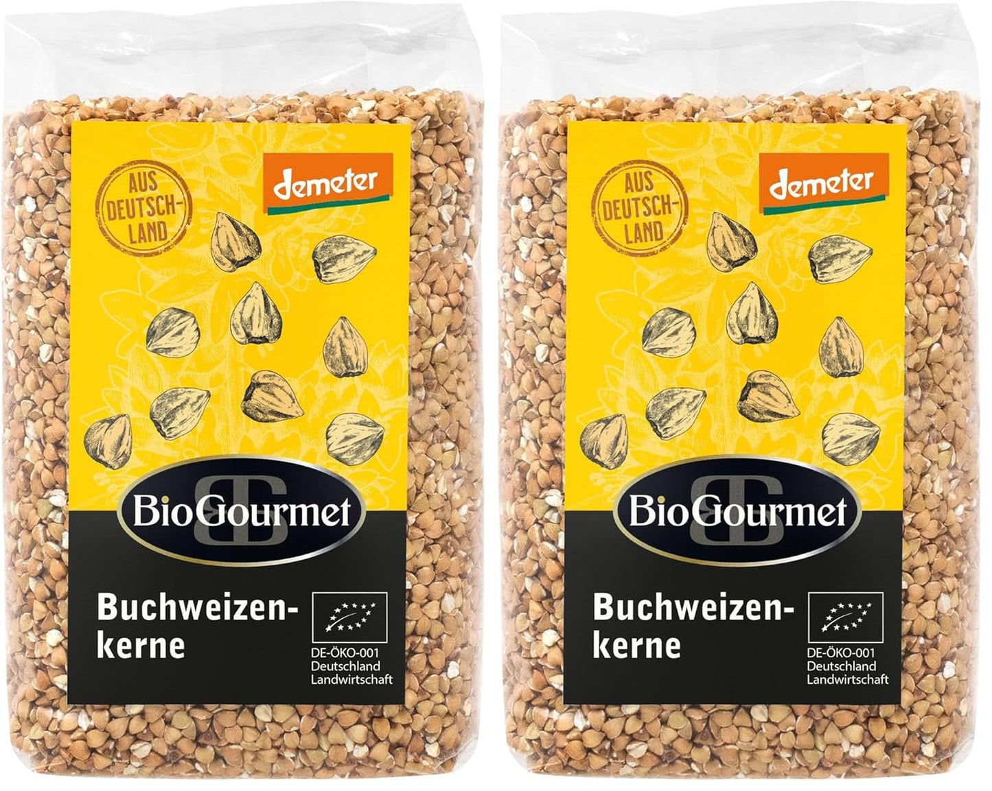Sarrasin BioGourmet Demeter – Sachet 500g | Sans gluten, riche en fibres et régional | Issu de l'agriculture biologique allemande (Bade-Wurtemberg/Bavière) | Idéal pour le muesli, les salades et les accompagnements