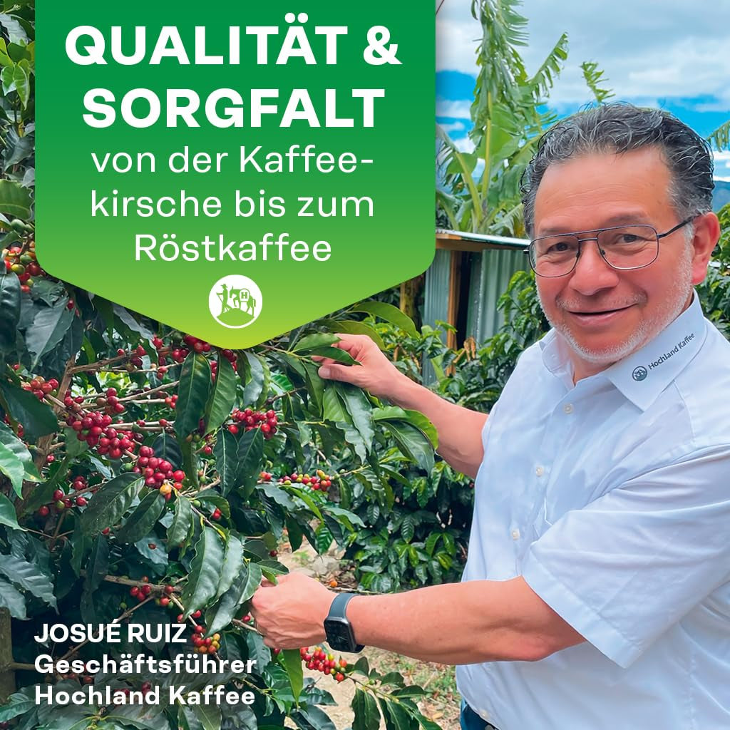 Hochland Kaffee - Holanka Crema - 250g Kaffeebohnen - Vente directe durable - Parfait pour les machines entièrement automatiques et les Siebträger - Goût aromatique plus doux - Meilleure qualité du Pérou